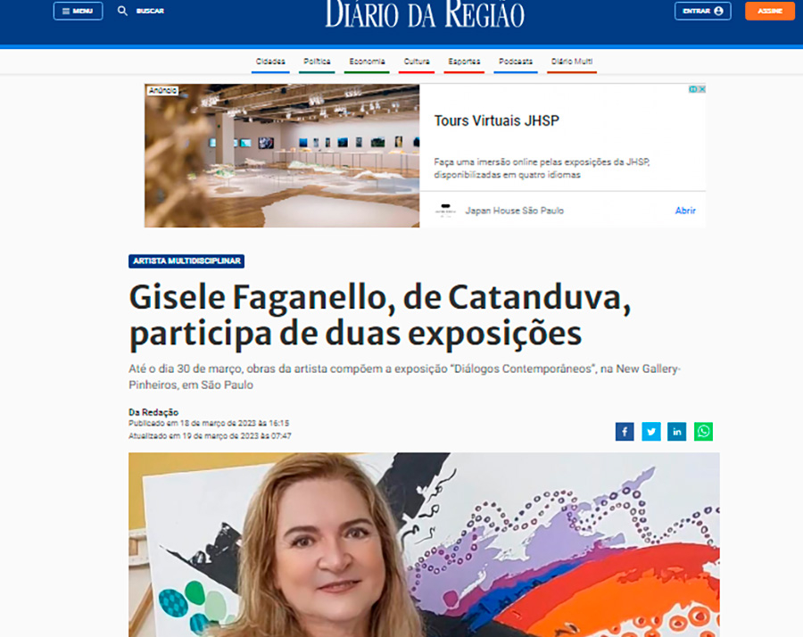 Gisele Faganello, de Catanduva, participa de duas exposições