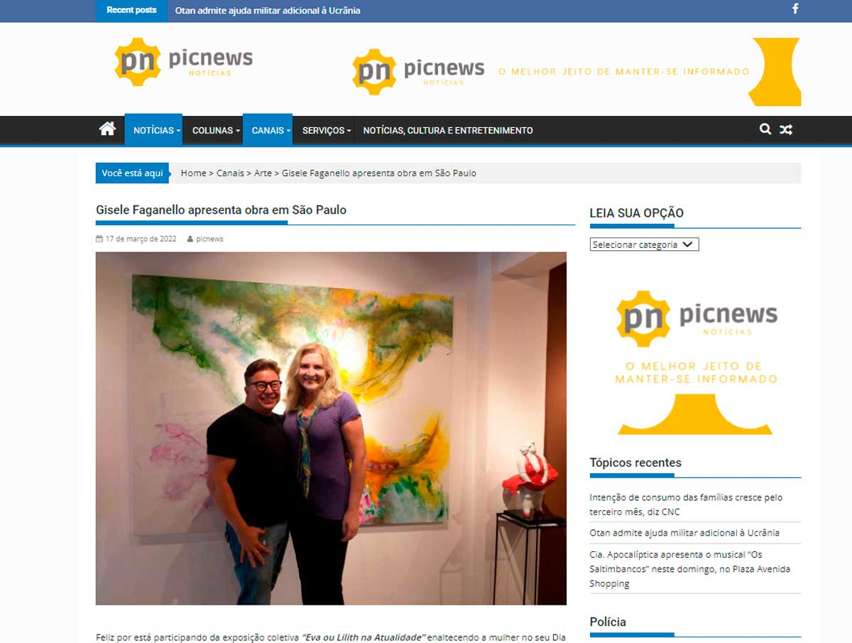 Gisele Faganello apresenta obra em São Paulo