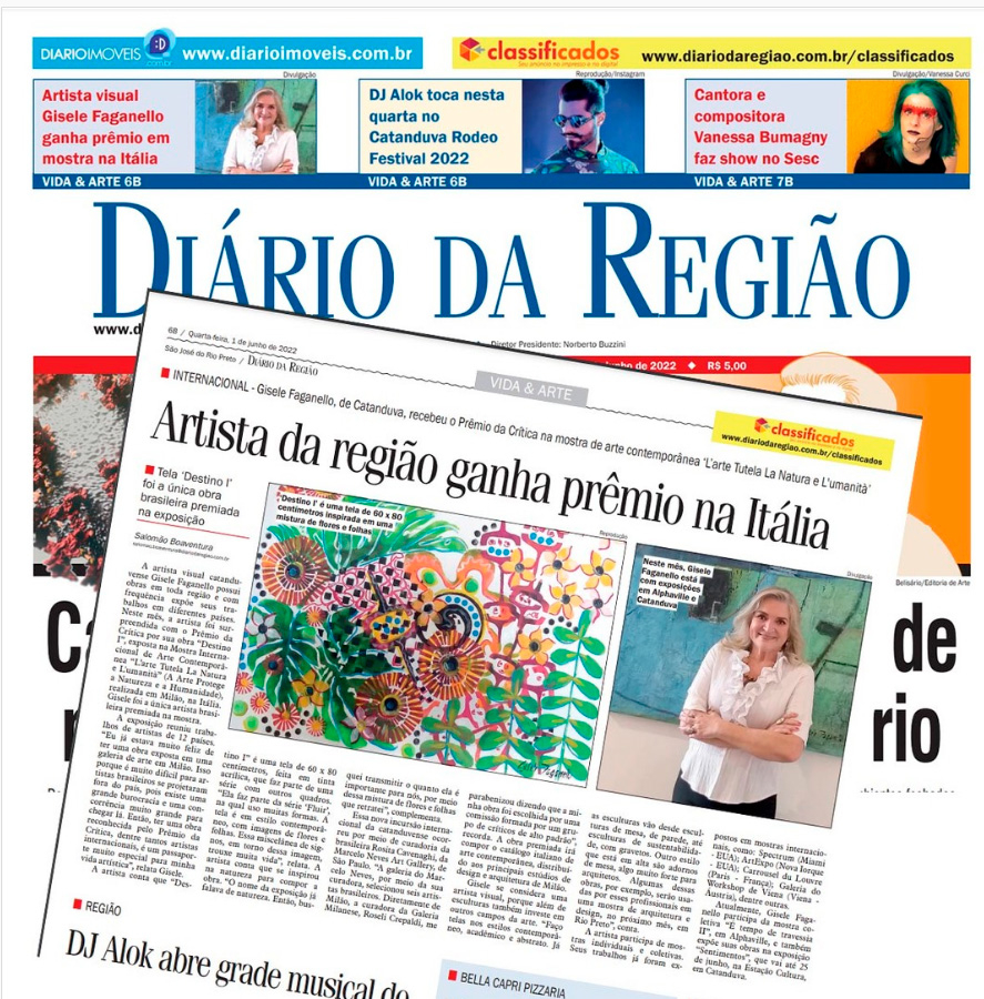 Artista visual Gisele Faganello, de Catanduva, ganha prêmio em mostra na Itália