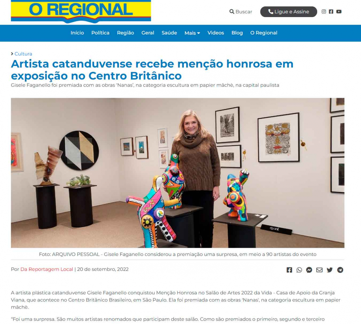 Artista catanduvense recebe menção honrosa em exposição no Centro Britânico